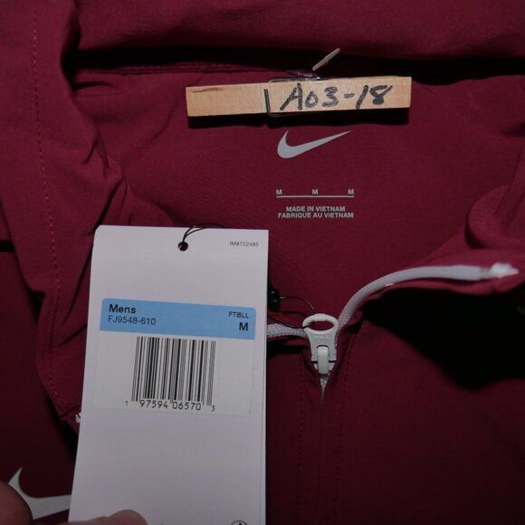 Nike Coaches Short Sleeve Jacket Men's Size M Water Repellent Dark Team Red NWT - Picture 7 of 10